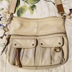 Fossil cream genuine leather purse